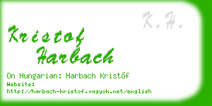 kristof harbach business card
